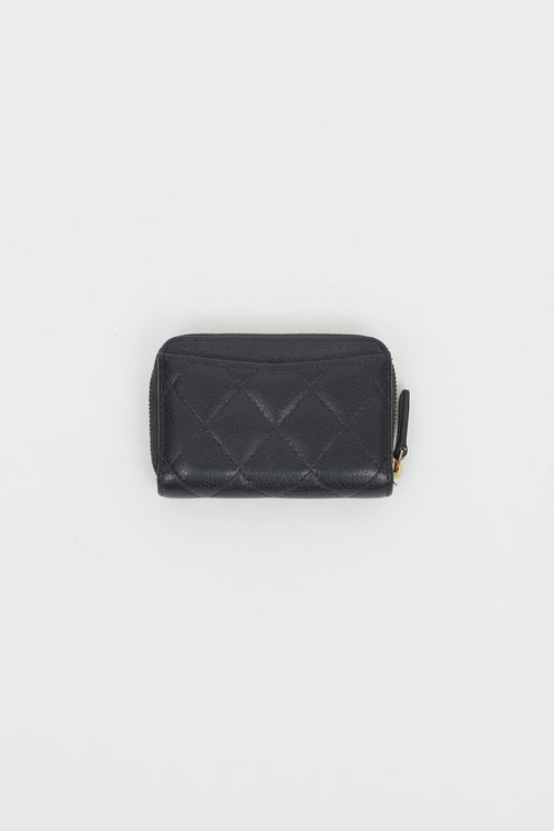 Chanel Black Caviar Leather CC Zip Wallet