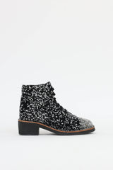 Chanel Tweed Zip Ankle Boot