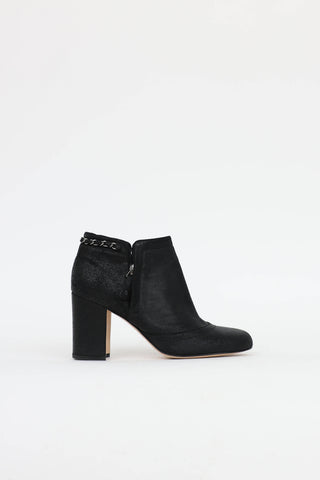 Chanel Suede Chainlink Bootie