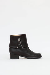 Chanel Distressed Zip Ankle Boot