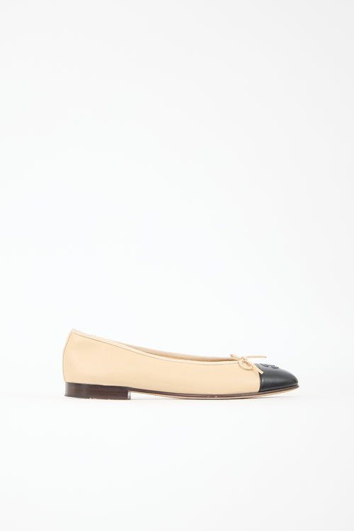 Chanel Leather CC Ballet Flat