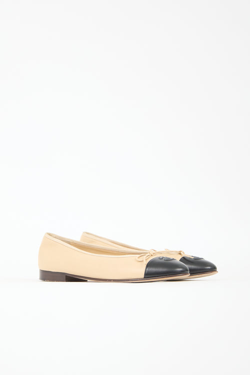 Chanel Leather CC Ballet Flat