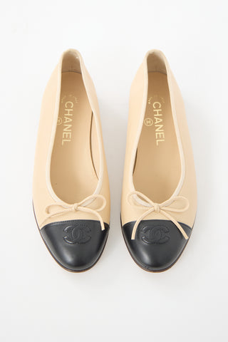 Chanel Leather CC Ballet Flat