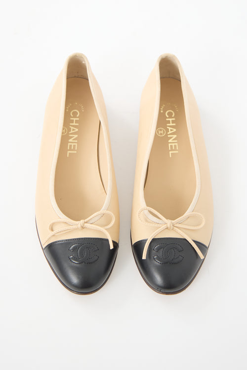 Chanel Leather CC Ballet Flat