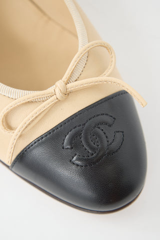 Chanel Leather CC Ballet Flat