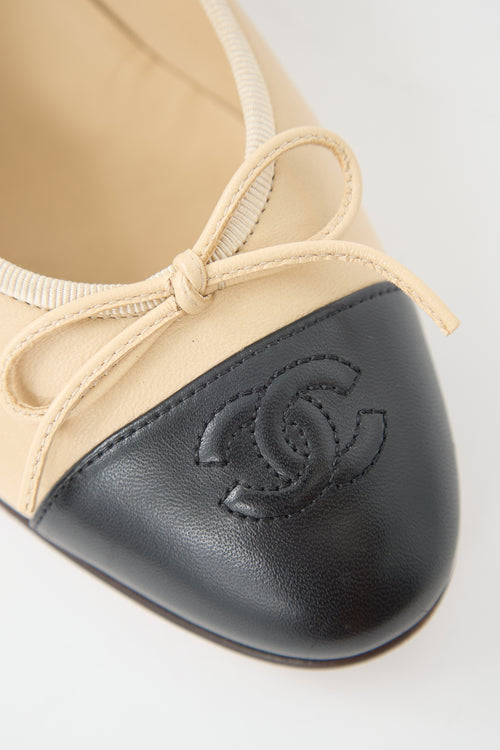 Chanel Leather CC Ballet Flat
