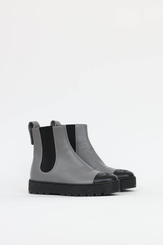 Chanel Leather CC Chelsea Boot