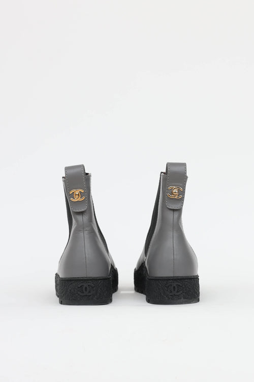 Chanel Leather CC Chelsea Boot