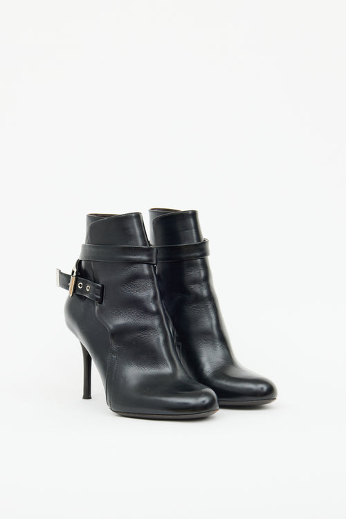 Chloé Black Strap Buckle Leather Boots