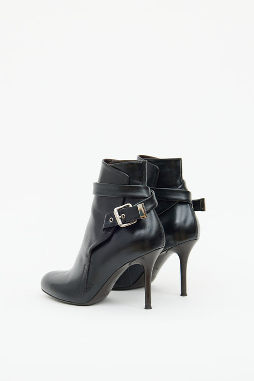 Chloé Black Strap Buckle Leather Boots