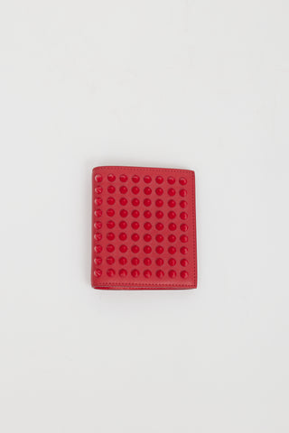 Christian Louboutin Red Leather Spike Wallet
