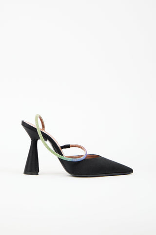 D'Accori Satin & Crystal Saturn Heels