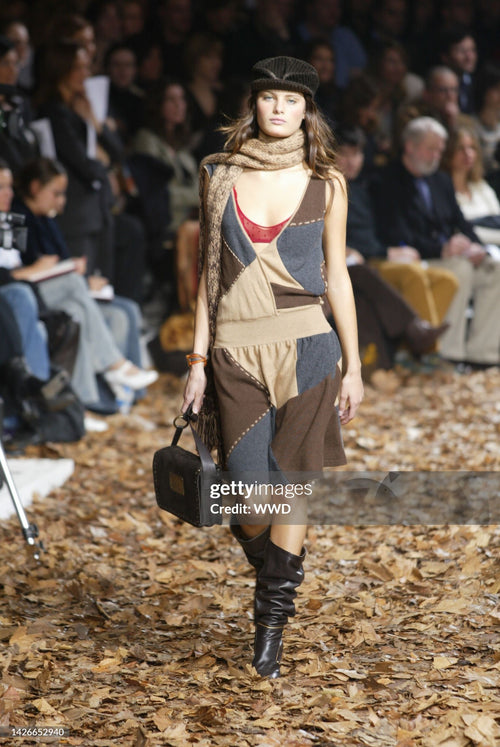 D&G FW 2002 Suede Patchwork Skirt