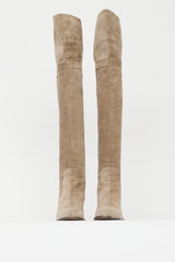 Dior Beige Suede Knee High Boot
