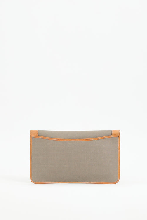 Dior Vintage Grey Canvas & Brown Leather Bag