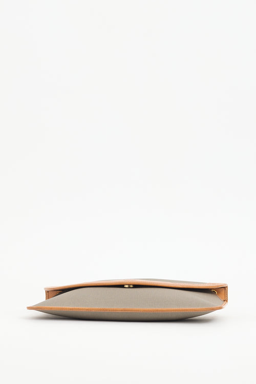 Dior Vintage Grey Canvas & Brown Leather Bag