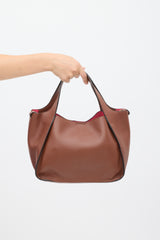 Stella McCartney Brown Vegan Leather Sierra Logo Tote