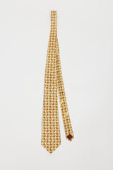 Ferragamo Yellow & Pink Horse Pattern Tie