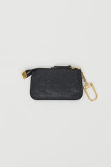 Gucci Black Leather Guccissima Key Coin Purse