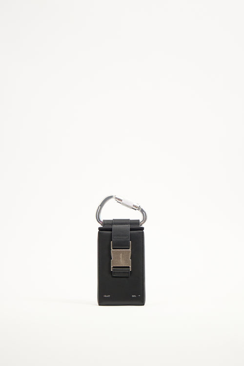 Heliot Emil Black Leather Phone Sling Harness Bag