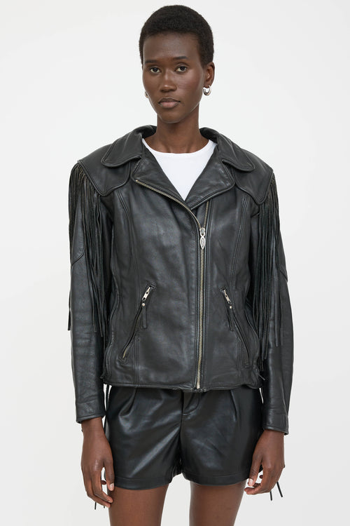 Harley Davidson Leather Fringe Moto Jacket