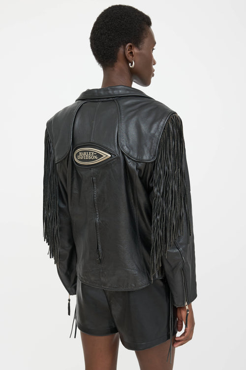 Harley Davidson Leather Fringe Moto Jacket