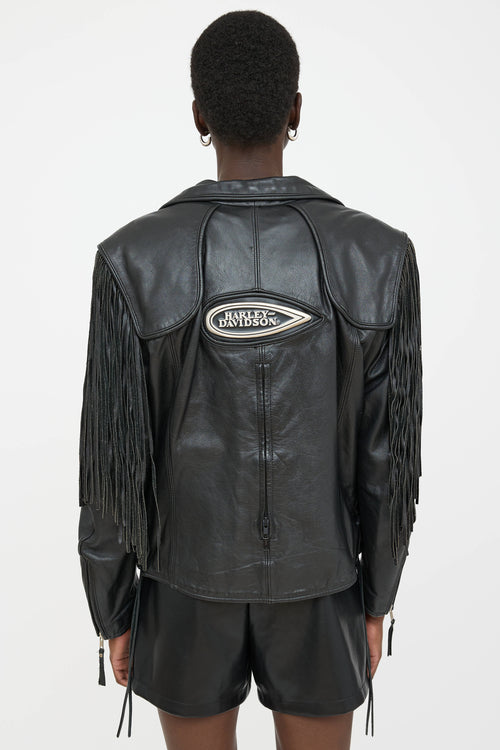 Harley Davidson Leather Fringe Moto Jacket