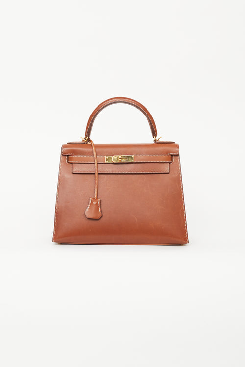 Hermès 2018 Gold Barenia Two-Way Kelly 28 Bag