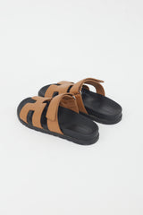 Hermès Brown Leather Chypre Sandal