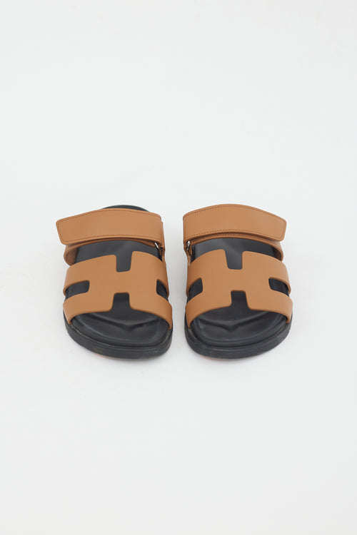 Hermès Brown Leather Chypre Sandal
