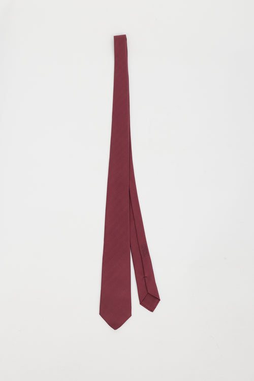 Hermès Burgundy Silk Tie