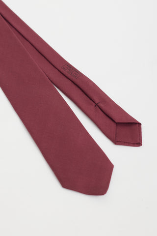 Hermès Burgundy Silk Tie