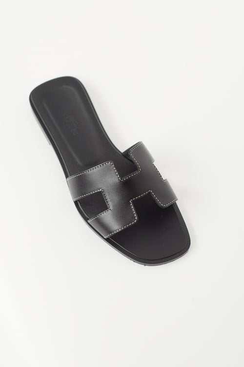 Noir Leather Oran Sandal