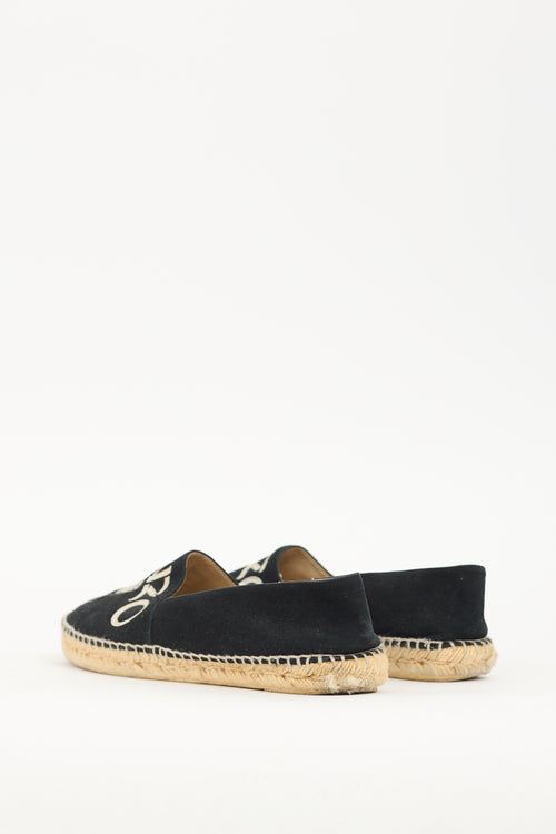 Kenzo Black Suede Espadrille Flat