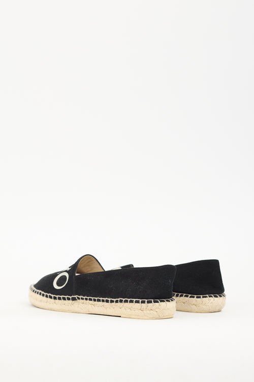 Kenzo Black Suede Espadrille Flat