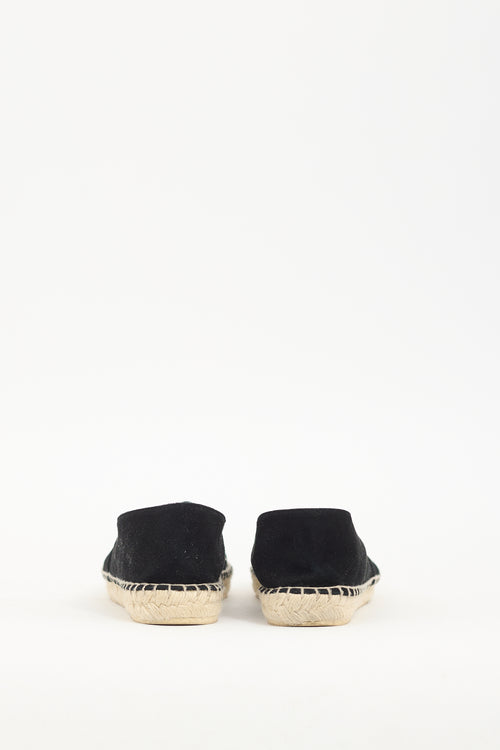 Kenzo Black Suede Espadrille Flat