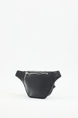 Kenzo Black Leather Logo Belt Bag