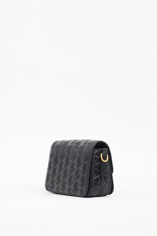 Lacoste Black Embossed Leather Maheki Bag