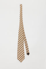 Lanvin Brown & Blue Print Silk Tie