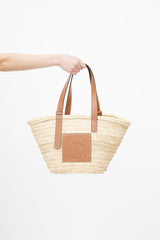 Loewe Brown Basket Woven Tote Bag