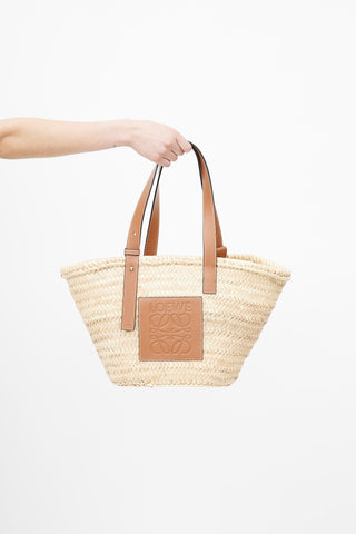 Loewe Brown Basket Woven Tote Bag