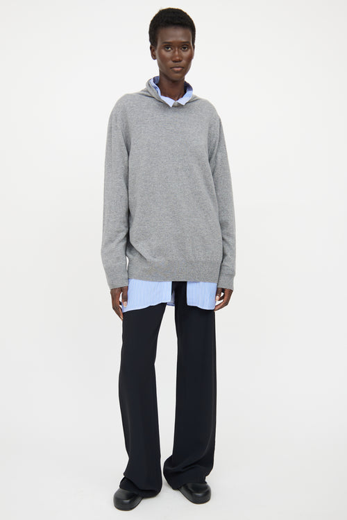 Maison Margiela Grey Cashmere Long Sleeve Cardigan