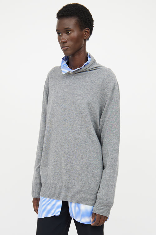 Maison Margiela Grey Cashmere Long Sleeve Cardigan