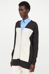 MM6 Maison Margiela Brown & Cream Button Cardigan