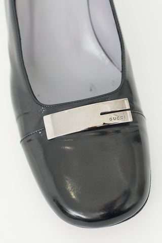 Gucci Vintage Black Patent Leather Pump