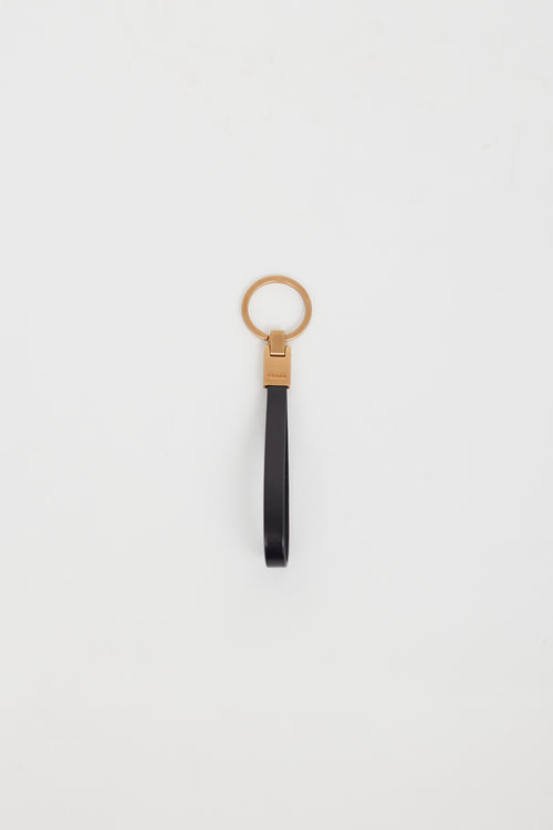 Prada Black Leather Key Holder