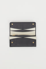 Prada Black & Grey Saffiano Leather Continental Flap Wallet