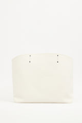Prada White Canvas Canapa Racing Tote
