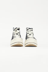 R15 Black & White Canvas Platform Sneaker