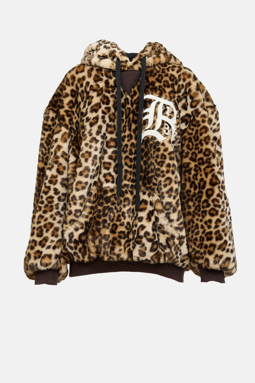 R13 Faux Fur Oversized Hoodie